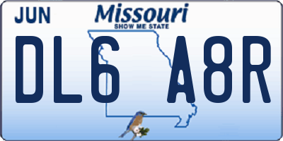 MO license plate DL6A8R