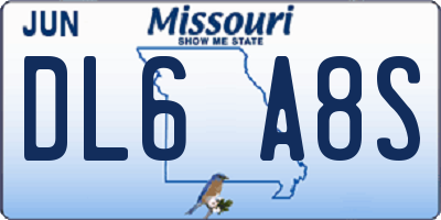 MO license plate DL6A8S