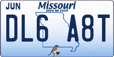 MO license plate DL6A8T