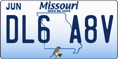 MO license plate DL6A8V