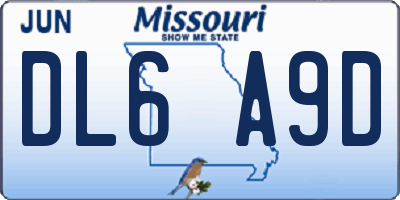 MO license plate DL6A9D