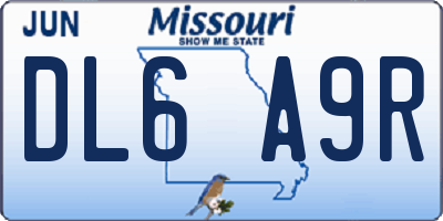 MO license plate DL6A9R