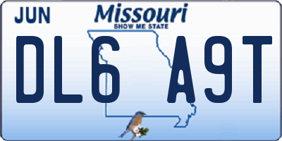 MO license plate DL6A9T