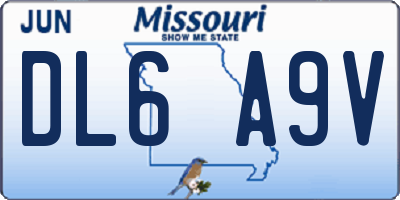 MO license plate DL6A9V