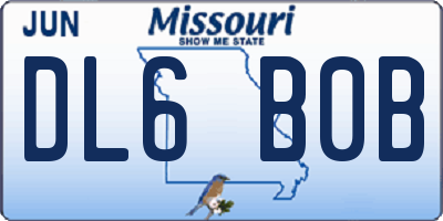MO license plate DL6B0B