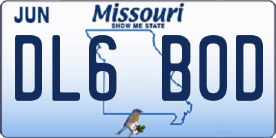 MO license plate DL6B0D