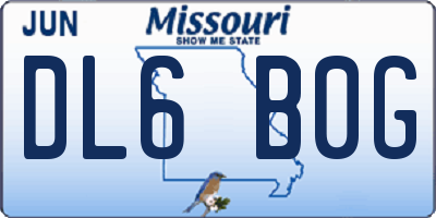 MO license plate DL6B0G