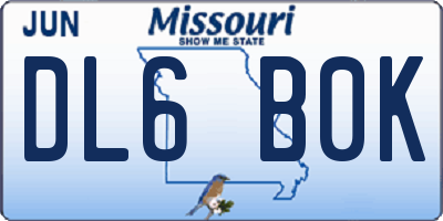 MO license plate DL6B0K