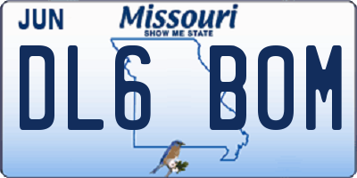 MO license plate DL6B0M