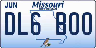 MO license plate DL6B0O