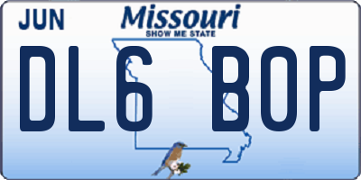 MO license plate DL6B0P