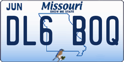 MO license plate DL6B0Q
