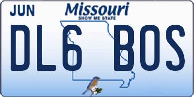 MO license plate DL6B0S