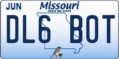 MO license plate DL6B0T