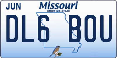 MO license plate DL6B0U