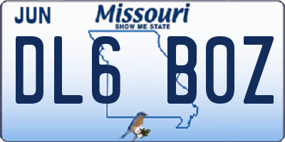 MO license plate DL6B0Z