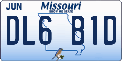 MO license plate DL6B1D