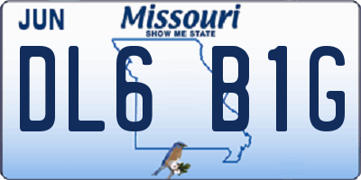 MO license plate DL6B1G