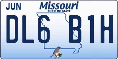 MO license plate DL6B1H