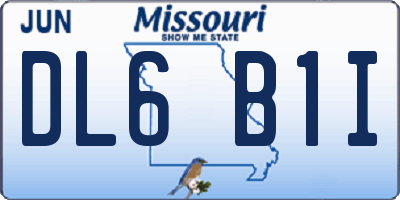 MO license plate DL6B1I