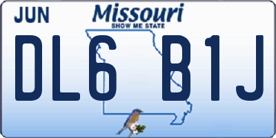 MO license plate DL6B1J