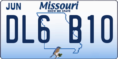 MO license plate DL6B1O