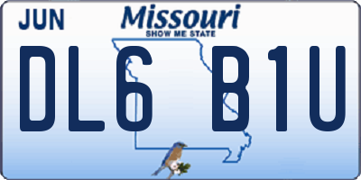 MO license plate DL6B1U