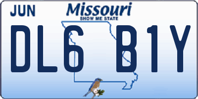 MO license plate DL6B1Y