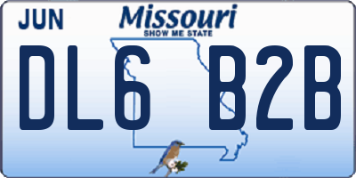 MO license plate DL6B2B