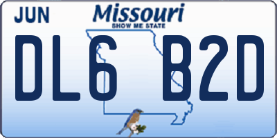 MO license plate DL6B2D