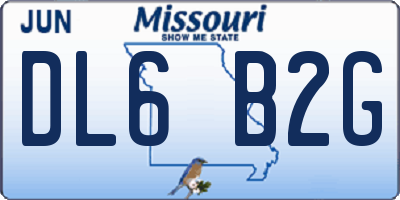 MO license plate DL6B2G