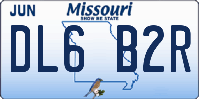 MO license plate DL6B2R