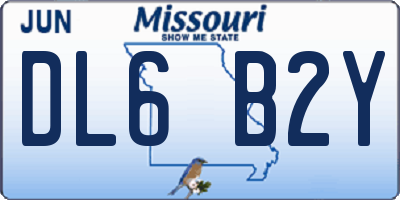 MO license plate DL6B2Y