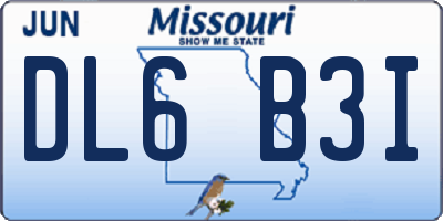 MO license plate DL6B3I