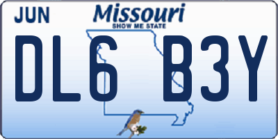 MO license plate DL6B3Y