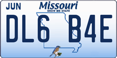 MO license plate DL6B4E