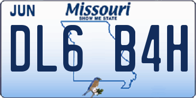 MO license plate DL6B4H