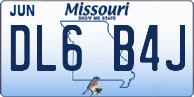 MO license plate DL6B4J