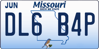 MO license plate DL6B4P