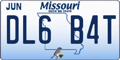 MO license plate DL6B4T