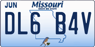 MO license plate DL6B4V