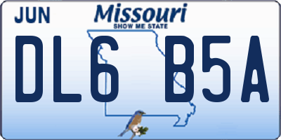 MO license plate DL6B5A