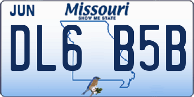 MO license plate DL6B5B