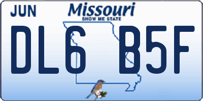 MO license plate DL6B5F