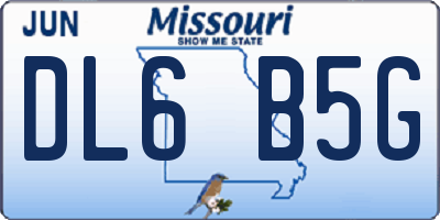 MO license plate DL6B5G