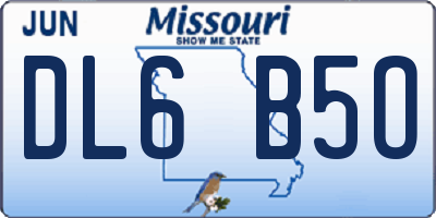 MO license plate DL6B5O