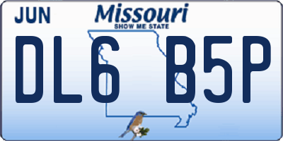 MO license plate DL6B5P