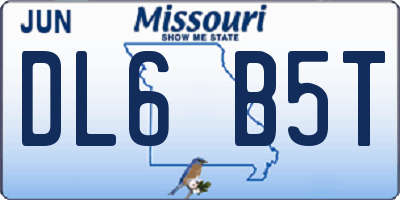 MO license plate DL6B5T
