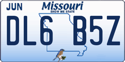 MO license plate DL6B5Z