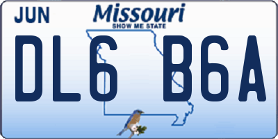 MO license plate DL6B6A